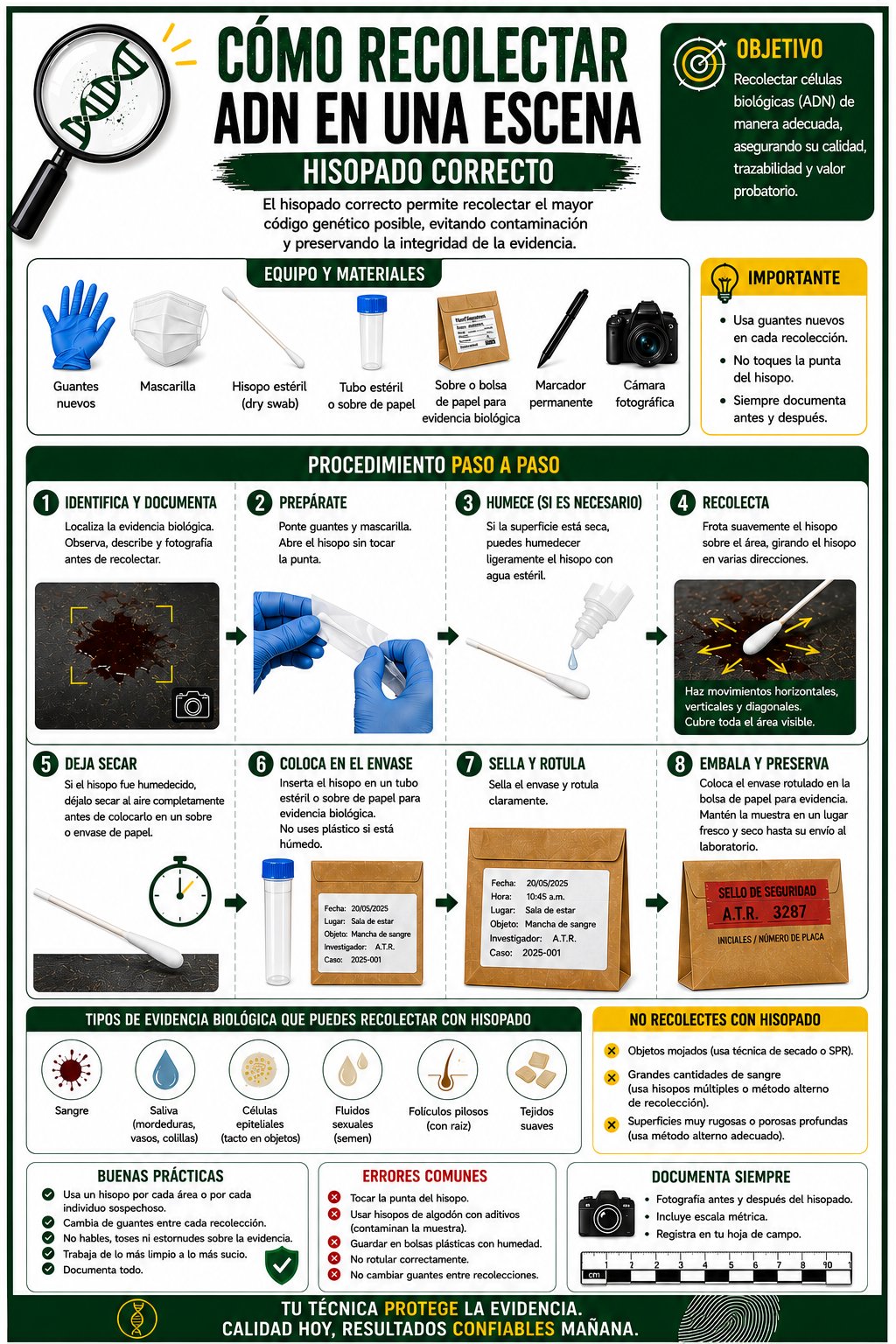 Infografía: Cómo recolectar ADN en una escena